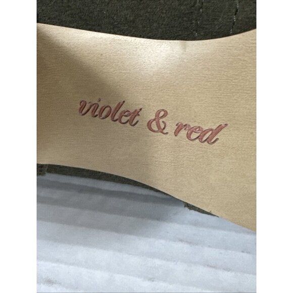 Violet & Red Cupid Bootie Boot Women's 7.5M Olive Suede Leather NWOB 9325 - Picture 12 of 13